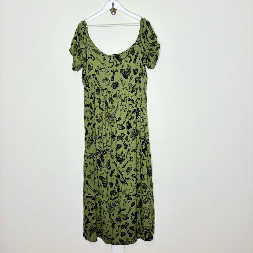 Killstar Forestine Green Maxi Off The Shoulder Dress Whimsy Fairy Grunge 4XL - Picture 9 of 9
